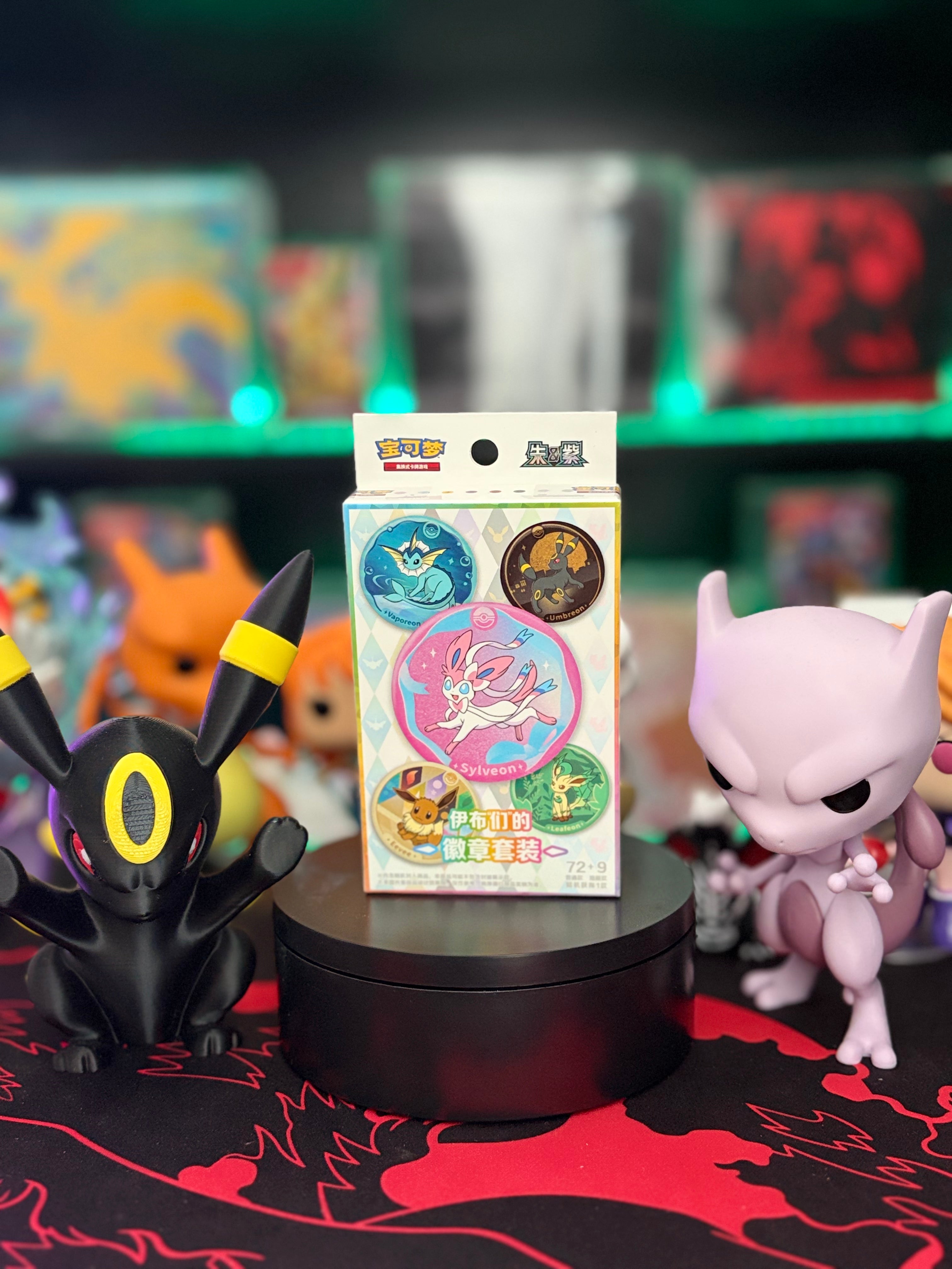 Eevee Badge Set with Terastal Gathering pack, Simplified Chinese Pokémon TCG